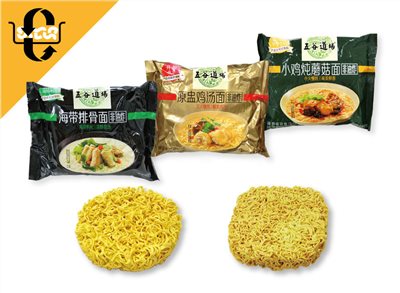 乾燥 - 袋裝 - 不規則麵(圓麵/方圓麵) - 速食麵生產線